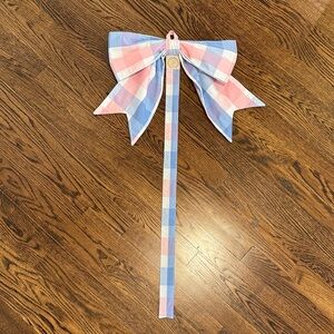 The Beaufort Bonnet Company Pink and Blue Checkered Bow Holder